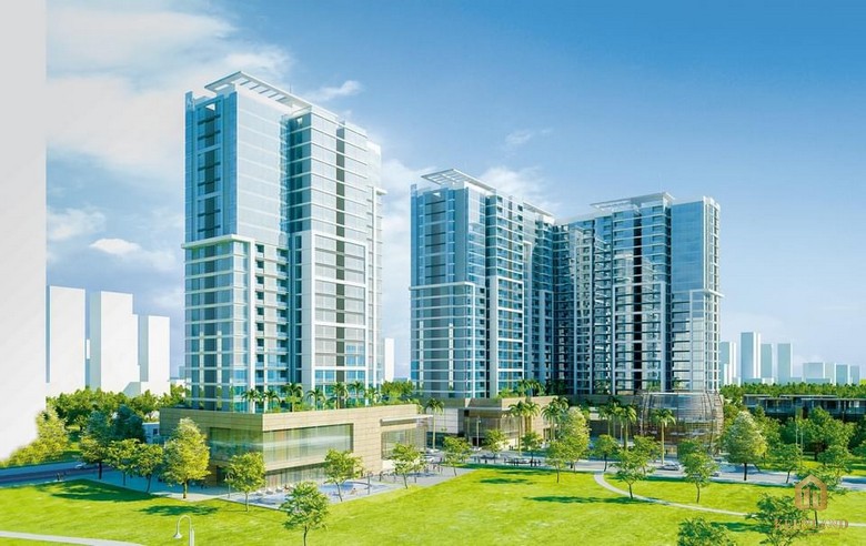 Phối cảnh tổng thể các tòa tháp căn hộ Urban Green giữa mảng xanh